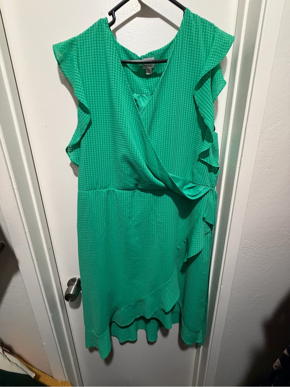 a new day Green Ruffle Wrap Midi Dress